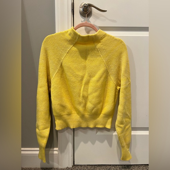 Free People Too Good Knit Pullover Sweater in Lemon Size XS - Picture 3 of 3